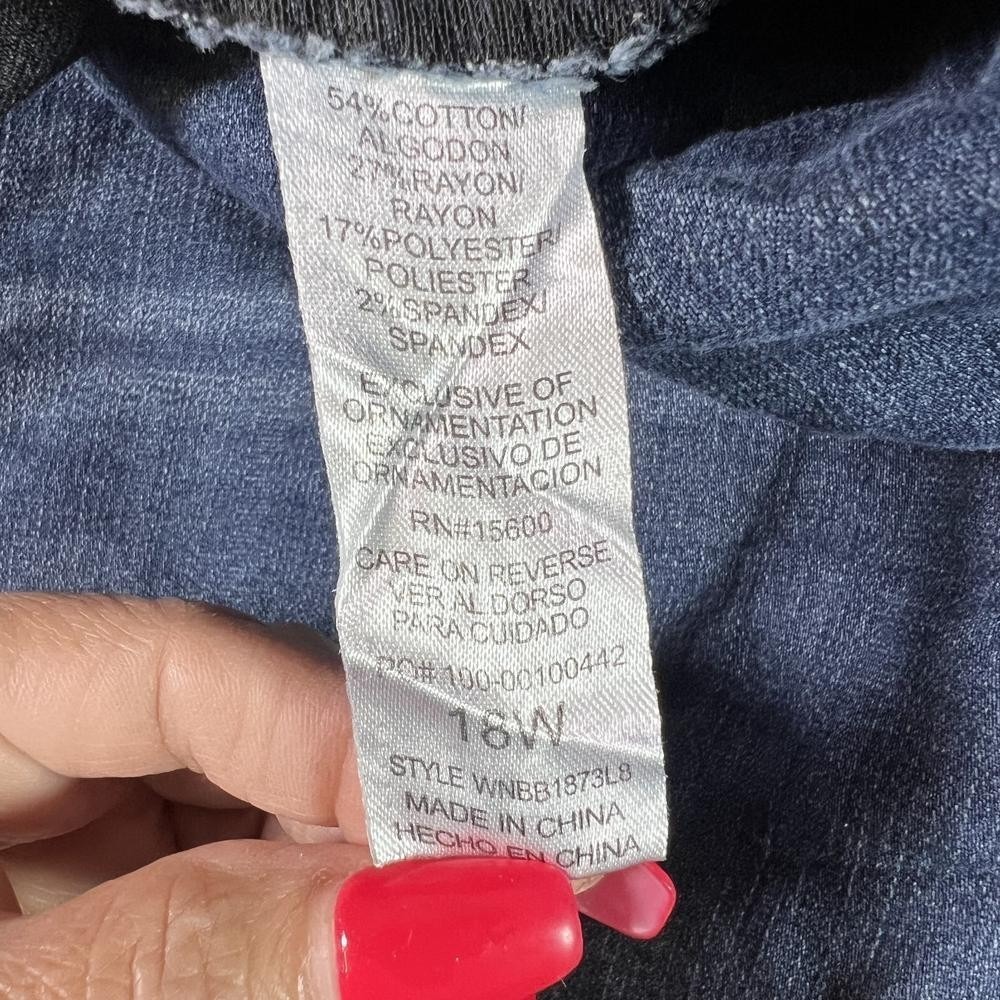 Democracy Ab Technology Skinny Jeans Womens 18W Blue Faded Stretch WNBB1873L8 - Picture 8 of 16